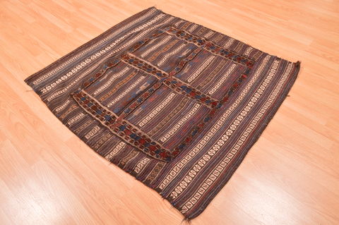 Baluch Brown Square Flat Woven 41 X 46 Area Rug 100-89903 Image 3