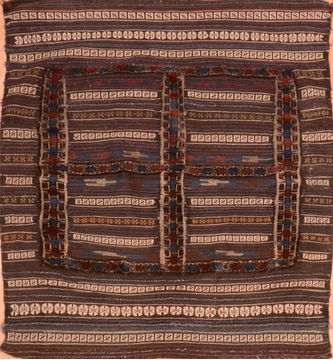 Afghan Baluch Brown Square 4 ft and Smaller Wool Carpet 89903