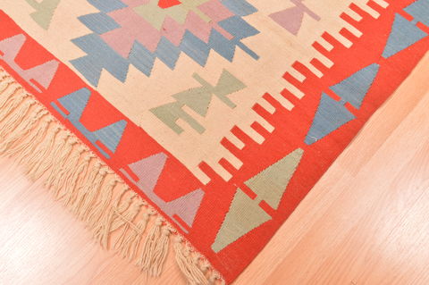 Kilim Red Hand Knotted 38 X 57 Area Rug 100-89904 Image 7