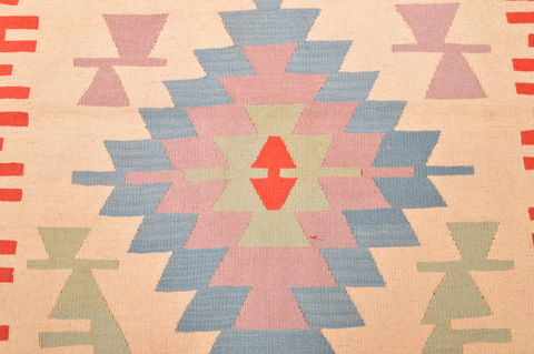Kilim Red Hand Knotted 38 X 57 Area Rug 100-89904 Image 8