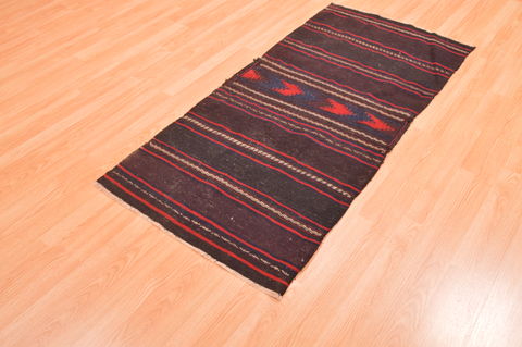 Kilim Brown Flat Woven 27 X 57 Area Rug 100-89907 Image 2