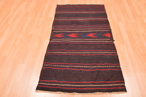 Kilim Brown Flat Woven 27 X 57 Area Rug 100-89907 Image 4