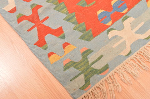 Kilim Blue Hand Knotted 38 X 56 Area Rug 100-89908 Image 10