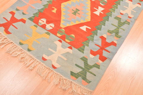 Kilim Blue Hand Knotted 38 X 56 Area Rug 100-89908 Image 11