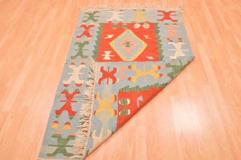 Kilim Blue Hand Knotted 38 X 56 Area Rug 100-89908 Image 12