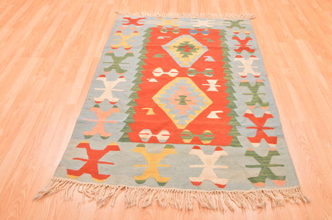 Kilim Blue Hand Knotted 38 X 56 Area Rug 100-89908 Image 1