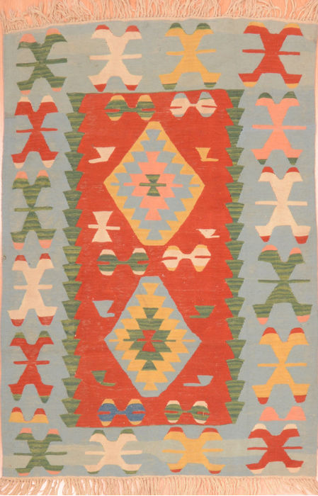 Kilim Blue Hand Knotted 38 X 56 Area Rug 100-89908 Image 0