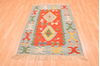 Kilim Blue Hand Knotted 38 X 56 Area Rug 100-89908 Thumb 4