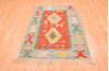 Kilim Blue Hand Knotted 38 X 56  Area Rug 100-89908 Thumb 4