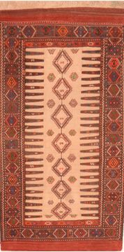 Afghan Kilim Red Rectangle 3x5 ft Wool Carpet 89912