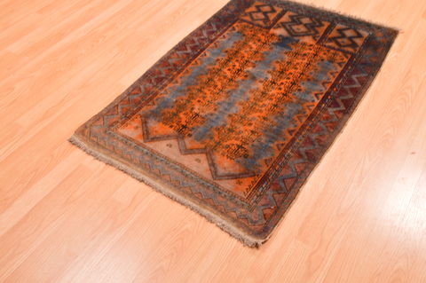 Baluch Orange Hand Knotted 30 X 47 Area Rug 100-89928 Image 2