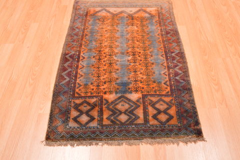 Baluch Orange Hand Knotted 30 X 47 Area Rug 100-89928 Image 4