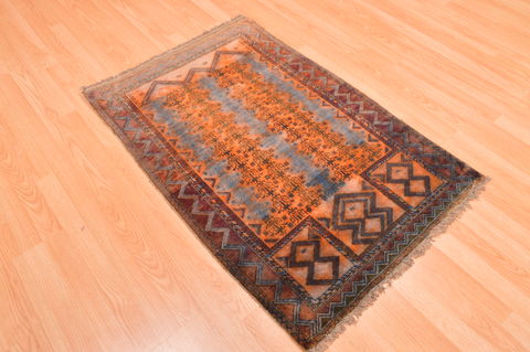 Baluch Orange Hand Knotted 30 X 47 Area Rug 100-89928 Image 5