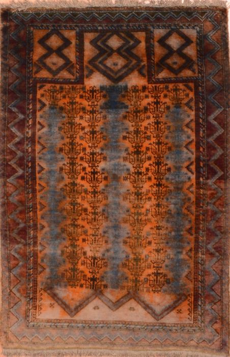 Baluch Orange Hand Knotted 30 X 47 Area Rug 100-89928 Image 0