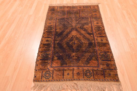 Baluch Brown Hand Knotted 30 X 47 Area Rug 100-89932 Image 1