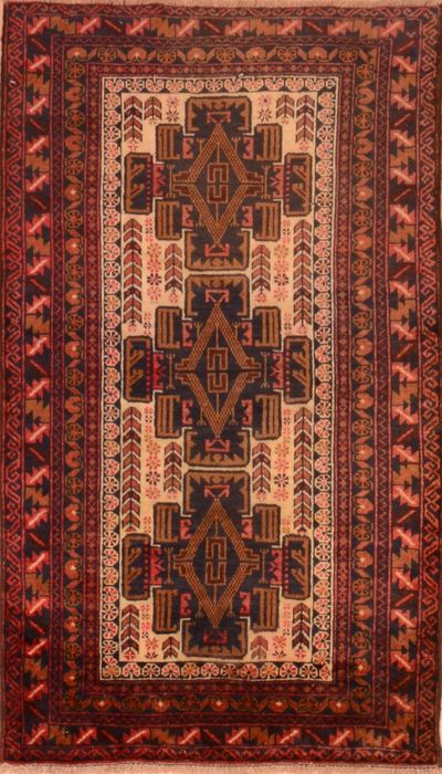Baluch Red Hand Knotted 30 X 47 Area Rug 100-89934 Image 0