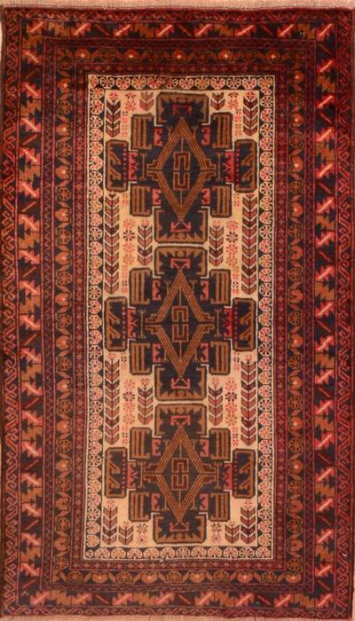 Baluch Brown Hand Knotted 30 X 47 Area Rug 100-89935 Image 0