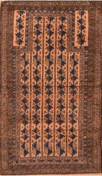 Afghan Baluch Beige Rectangle 3x5 ft Wool Carpet 89938