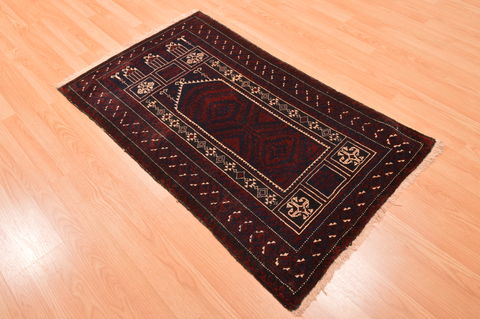 Baluch Red Hand Knotted 30 X 47 Area Rug 100-89939 Image 3