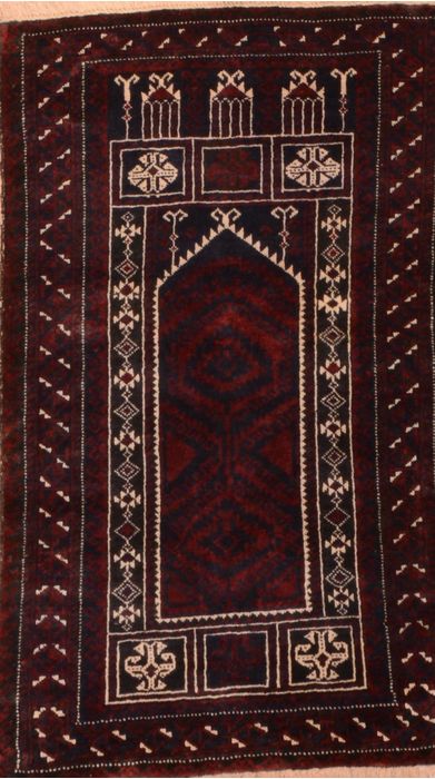 Baluch Red Hand Knotted 30 X 47 Area Rug 100-89939 Image 0