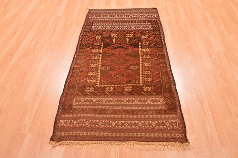 Baluch Brown Hand Knotted 210 X 53 Area Rug 100-89944 Image 1