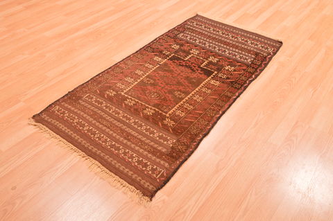 Baluch Brown Hand Knotted 210 X 53 Area Rug 100-89944 Image 2