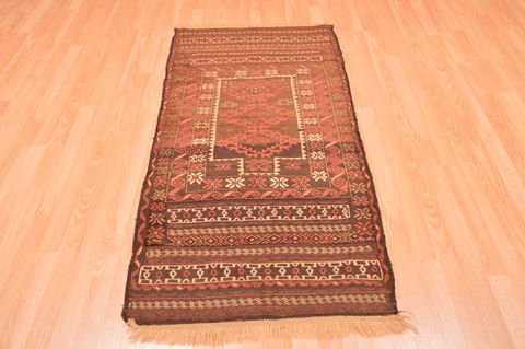 Baluch Brown Hand Knotted 210 X 53 Area Rug 100-89944 Image 4