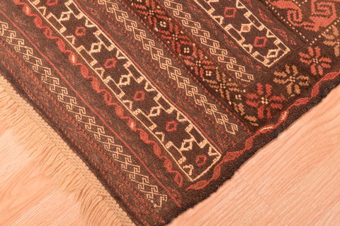 Baluch Brown Hand Knotted 210 X 53 Area Rug 100-89944 Image 7