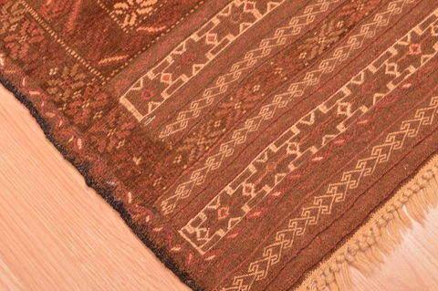 Baluch Brown Hand Knotted 210 X 53 Area Rug 100-89944 Image 9