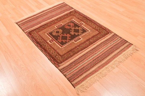 Baluch Brown Hand Knotted 27 X 45 Area Rug 100-89947 Image 3