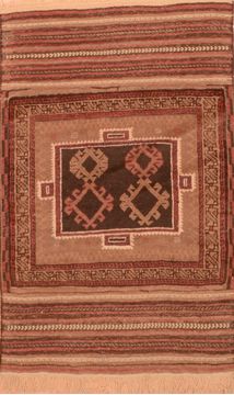 Afghan Baluch Brown Rectangle 3x4 ft Wool Carpet 89947