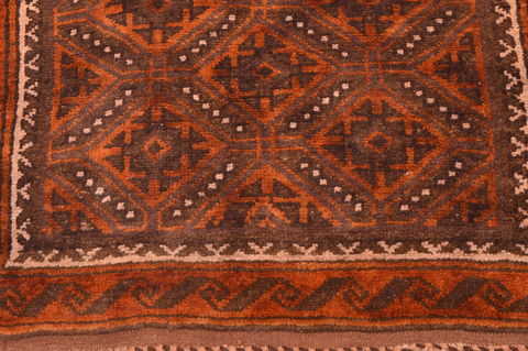 Baluch Brown Hand Knotted 210 X 49 Area Rug 100-89949 Image 10