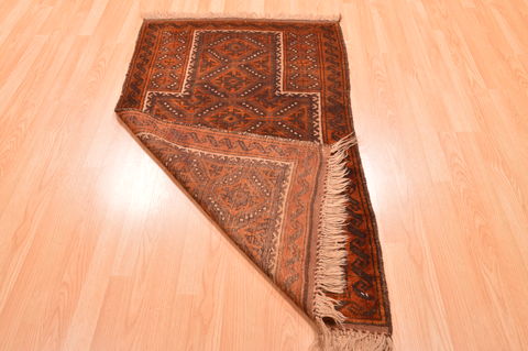 Baluch Brown Hand Knotted 210 X 49 Area Rug 100-89949 Image 12