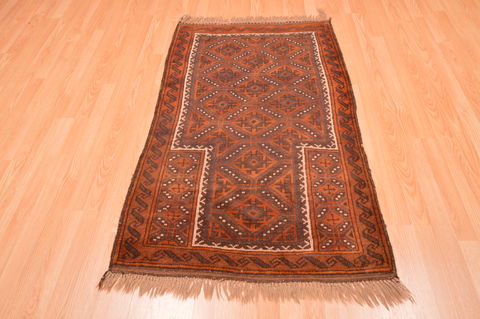 Baluch Brown Hand Knotted 210 X 49 Area Rug 100-89949 Image 4