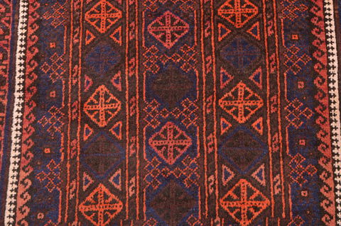 Baluch Blue Hand Knotted 210 X 44 Area Rug 100-89950 Image 10