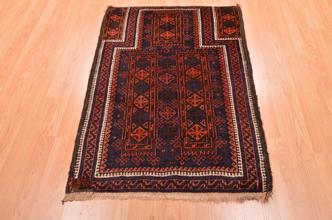 Baluch Blue Hand Knotted 210 X 44 Area Rug 100-89950 Image 1