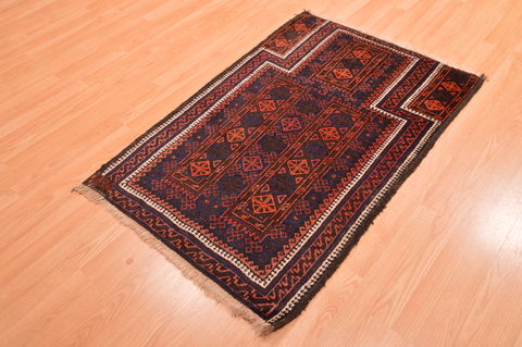 Baluch Blue Hand Knotted 210 X 44 Area Rug 100-89950 Image 2