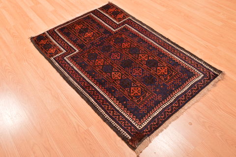Baluch Blue Hand Knotted 210 X 44 Area Rug 100-89950 Image 3