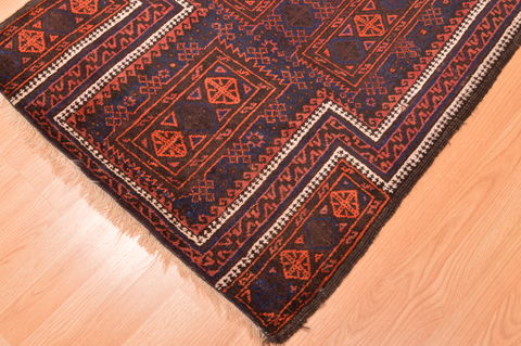 Baluch Blue Hand Knotted 210 X 44 Area Rug 100-89950 Image 6