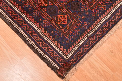 Baluch Blue Hand Knotted 210 X 44 Area Rug 100-89950 Image 7