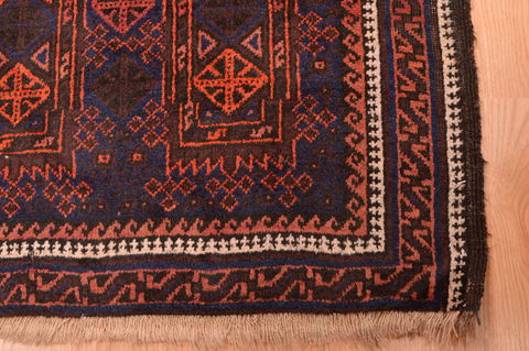 Baluch Blue Hand Knotted 210 X 44 Area Rug 100-89950 Image 9