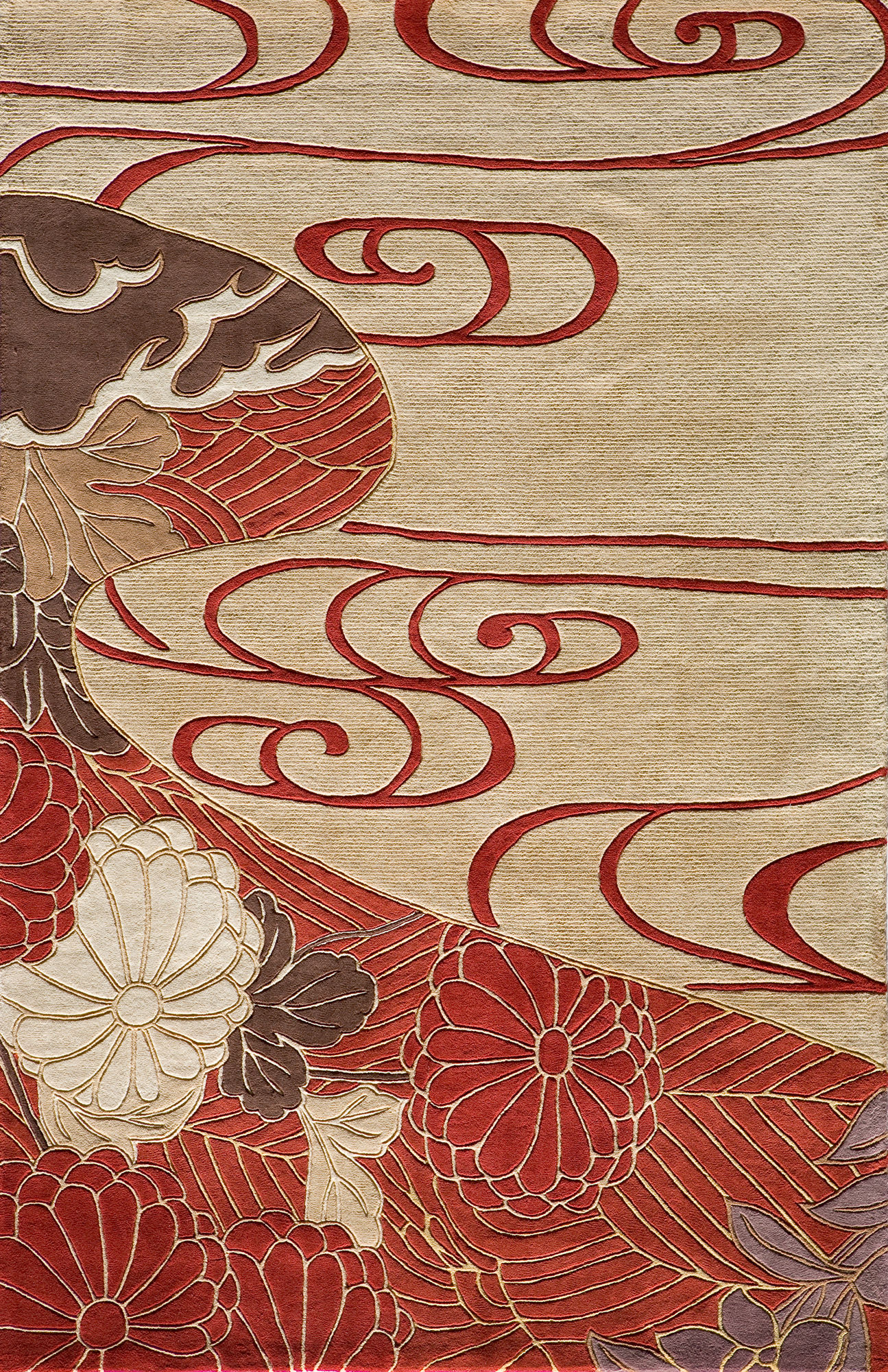 Momeni Koi Red Rectangle 5x8 Ft Wool Carpet 92556 Sku 92556