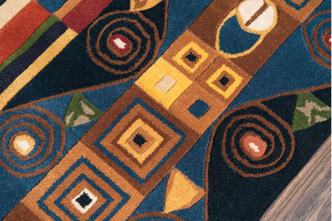 Momeni NEW WAVE Blue 91 X 131 Area Rug NEWWANW-02BLU96D6 804-93839 Image 1