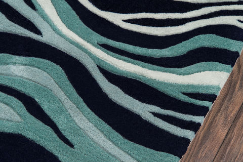 Momeni NEW WAVE Blue 80 X 110 Area Rug NEWWANW144NVY80B0 804-94076 Image 1
