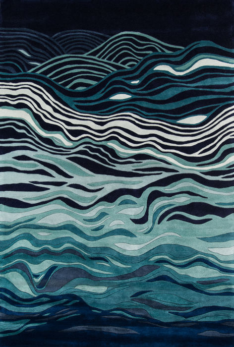 Momeni NEW WAVE Blue 80 X 110 Area Rug NEWWANW144NVY80B0 804-94076 Image 0