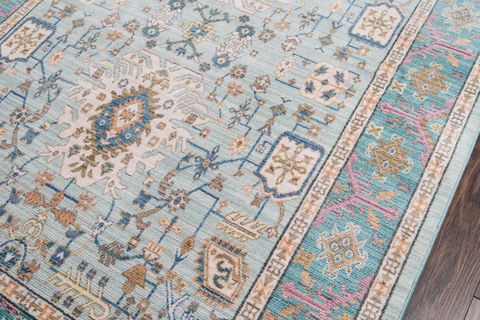Momeni RUSTIC ROMANCE Blue 80 X 100 Area Rug RUSTIRR-05TEL80A2 804-94956 Image 1