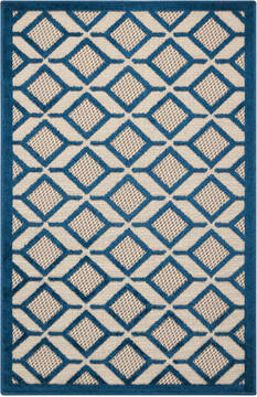 Nourison Aloha Blue Rectangle 3x4 ft Polypropylene Carpet 95870