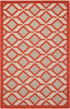 Nourison ALOHA Red Rectangle 3x4 ft polypropylene Carpet 95875