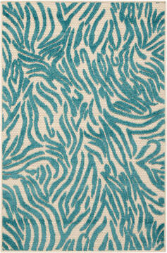 Nourison Aloha Blue Rectangle 3x4 ft Polypropylene Carpet 95880