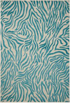 Nourison Aloha Blue Rectangle 4x6 ft Polypropylene Carpet 95881